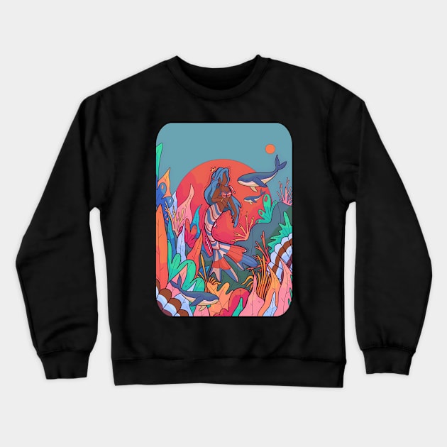 The crowned mermaid Crewneck Sweatshirt by Swadeillustrations